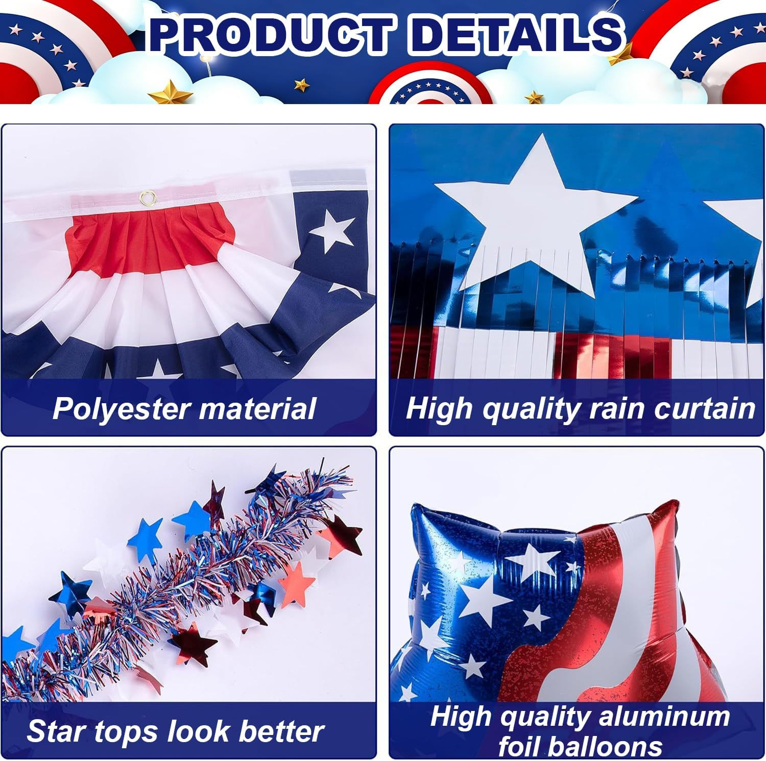 106 Pcs Golf Cart Decorations Kit, 4Th of July Patriotic Parade Car Decoration