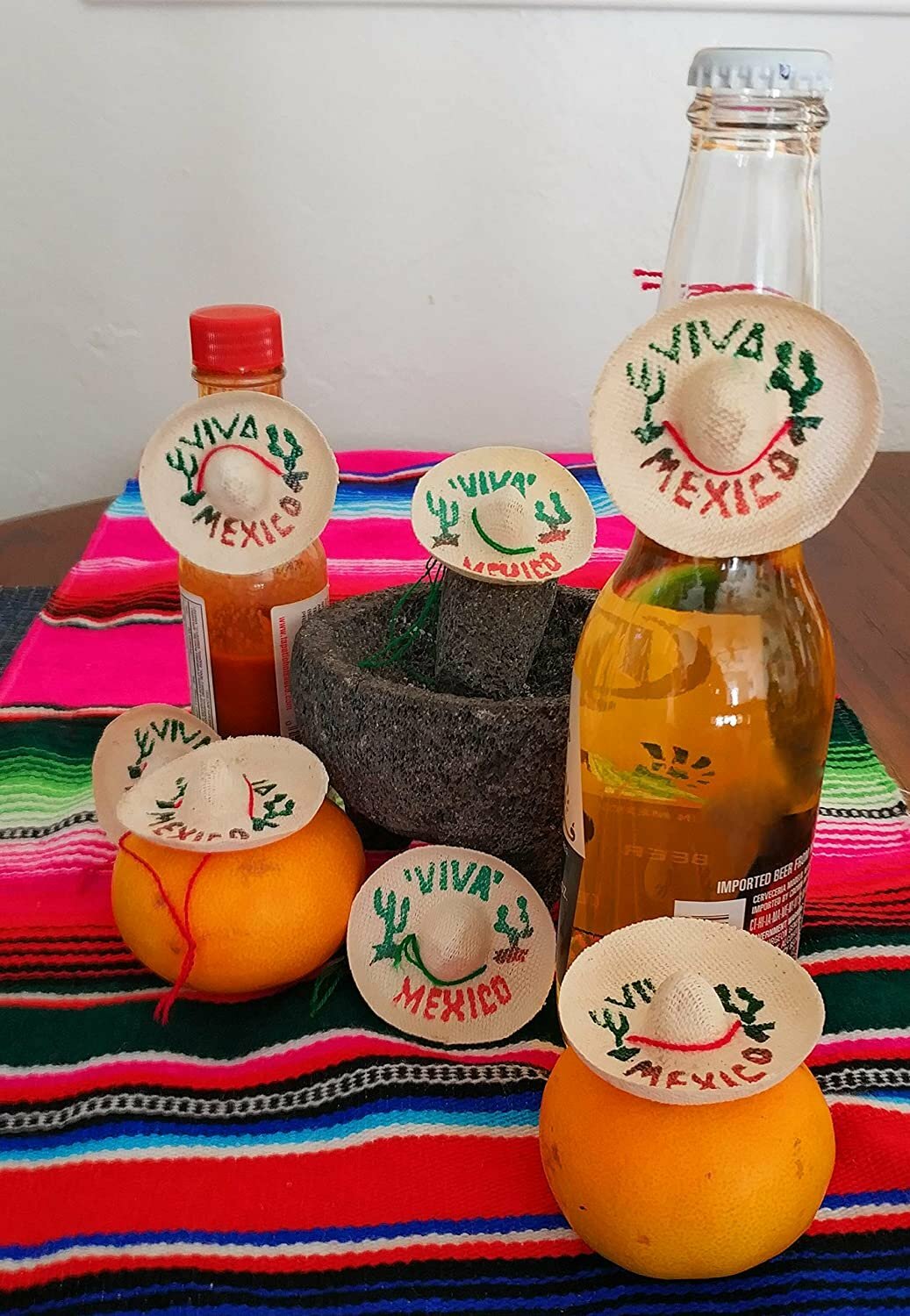 Mini Mexican Sombrero Hats 12 Pack – Mexican Fiesta Decorations – Cinco de…