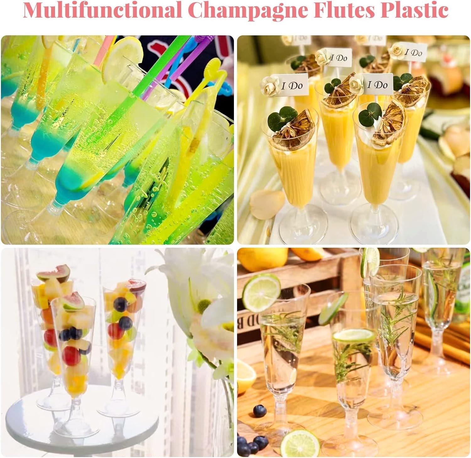 Elegant 5 Oz Plastic Champagne Flutes – Disposable 200 Count for Any Occasion