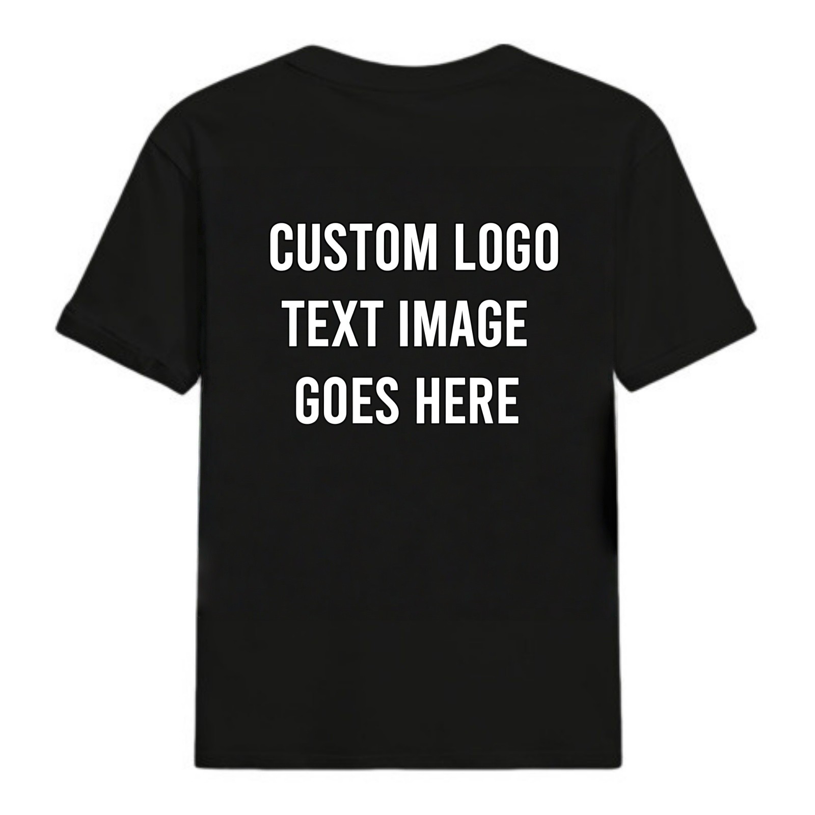Hollowmark Custom Dark Back Print Tee Black White S-5XL Monochrome Shirt