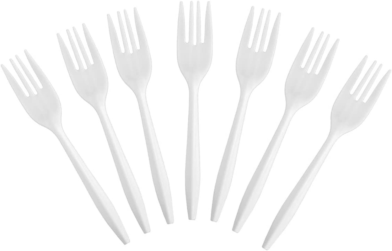Disposable Plastic Forks 1000 Pack Bulk White Plastic Silverware