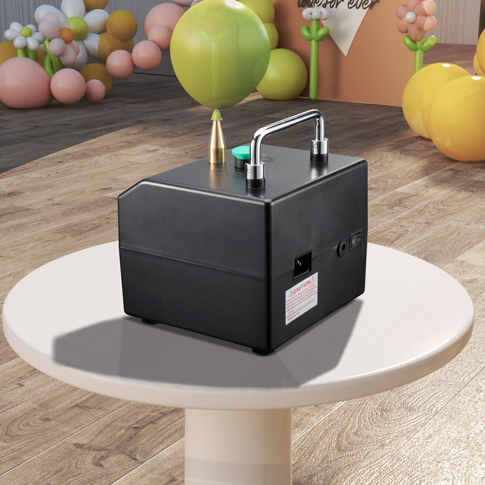120W Electric Balloon Pump Inflator Digital Timer Air Blower Machine For Party