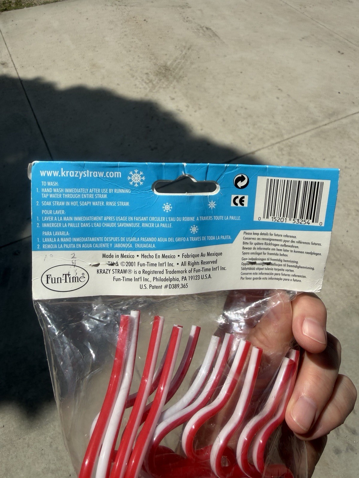 Vintage 2001 KRAZY STRAW Crazy Straws Christmas Swirl 12pk New Fun Time