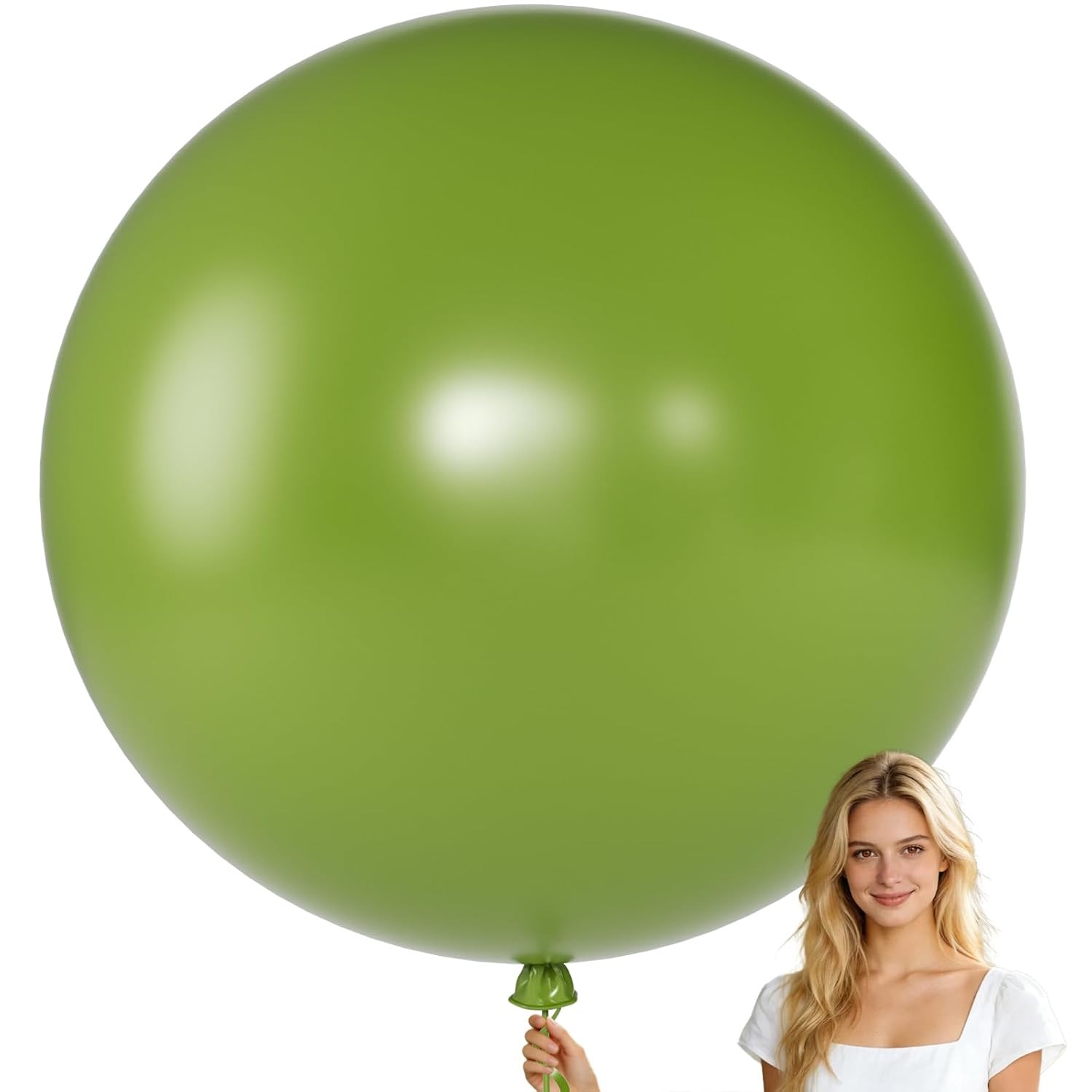 36 Inch Giant Retro Misty Blue Balloons 6 Pack Large Round Jumbo Big