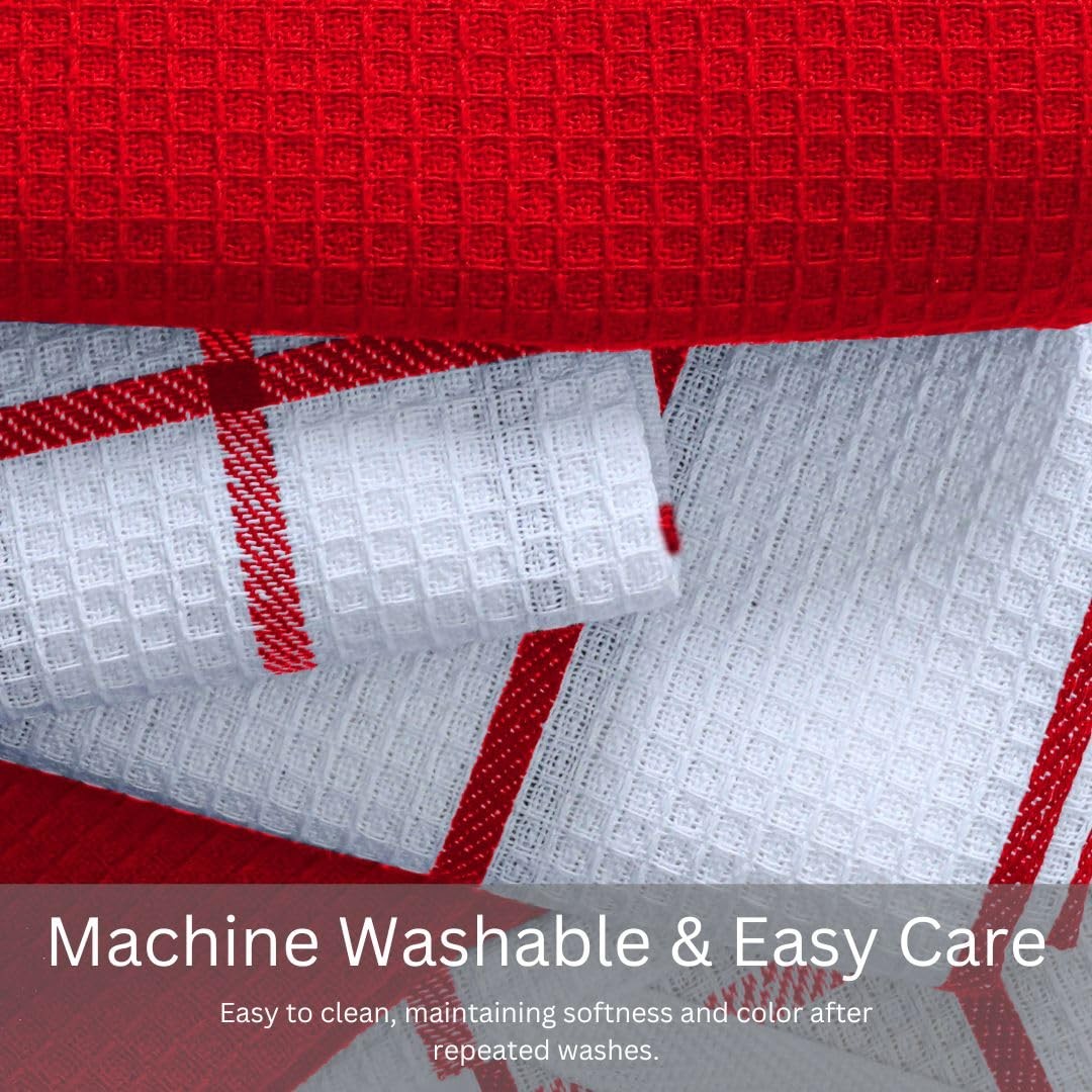 OHOMLY LIVING Assorted Waffle Kitchen Towels Set of 6-100% Cotton Dish Cloths To