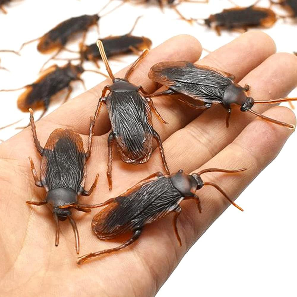 Prank Fake Roaches Model Simulation Rubber Cockroach Roach Bug Toy Funny Trick J