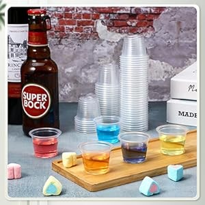 500 Count -1 oz Disposable Shot Glasses,Shatterproof No Lids, 1oz Jello Shot