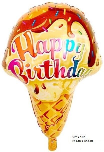 Foil Balloon Ice Cream Cone Sweets Decoration Adults Kids Happy Birthday Party