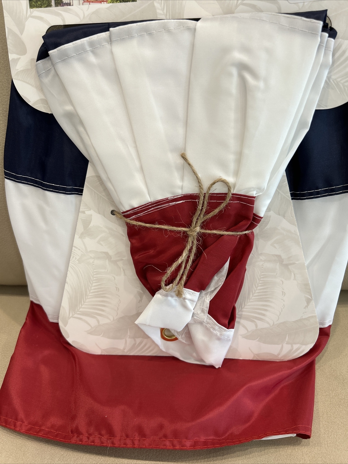 Tommy Bahama American Flag Bunting 4th of July USA 27×58 embroidered Grommets