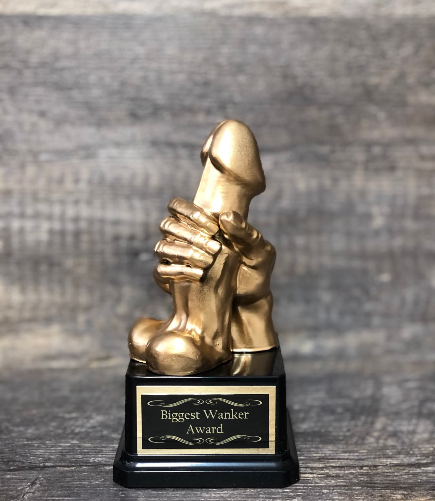 Inappropriate Penis Trophy WANKER Award Funny Loser Trophy Adult Humor Gag Gift
