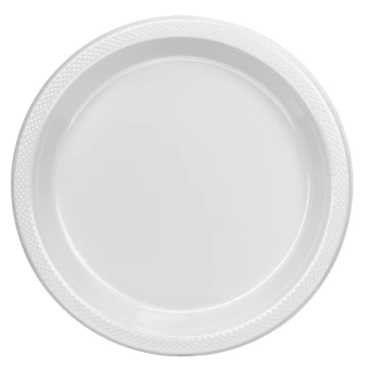 400 Packs 10in Disposable BPA Free Plastic Plates Light Weigh White Party Plates