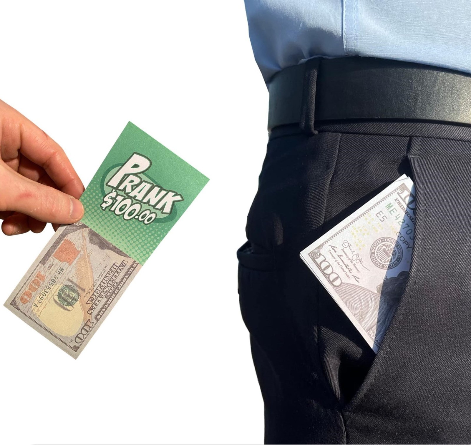 10-Pack Fake $100 Bills – Prank Money Gag Joke Phoney Play Cash Grab Trick