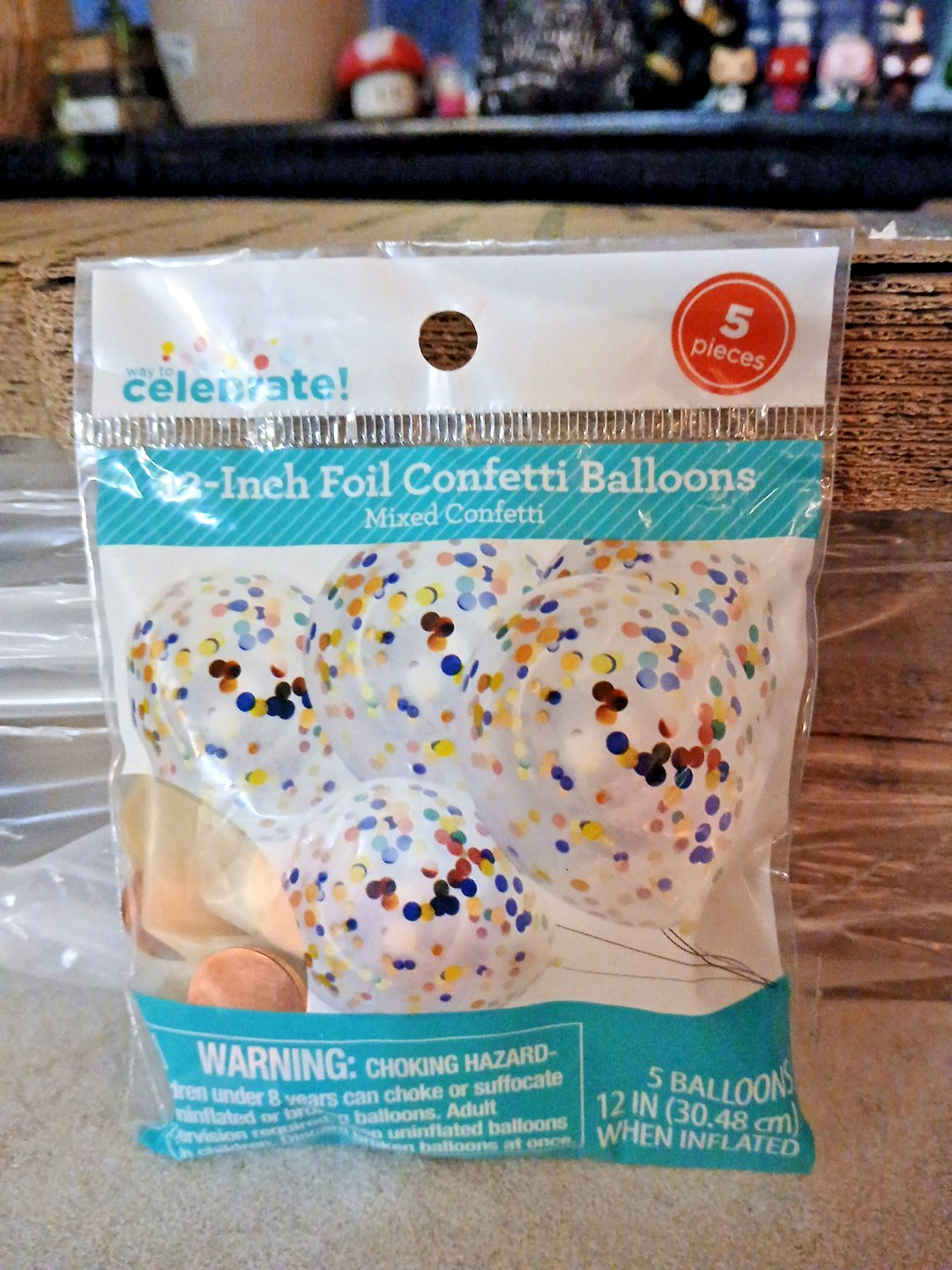 Way To Celebrate 12 IN Foil Confetti Balloons 5 PCS