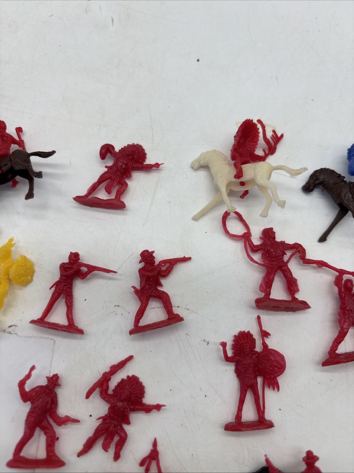 Lot Of 23 Birthday Cake Picks Toppers Cowboys Indians Bows Arrows Horses Vintage
