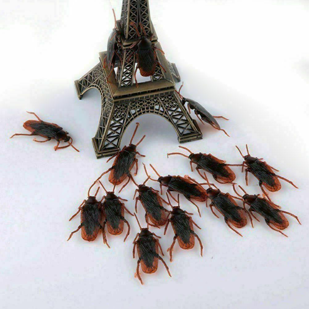 Realistic Fake Cockroaches Prank Toys 40pcs Creepy Creature Bugs Gag Party Joke