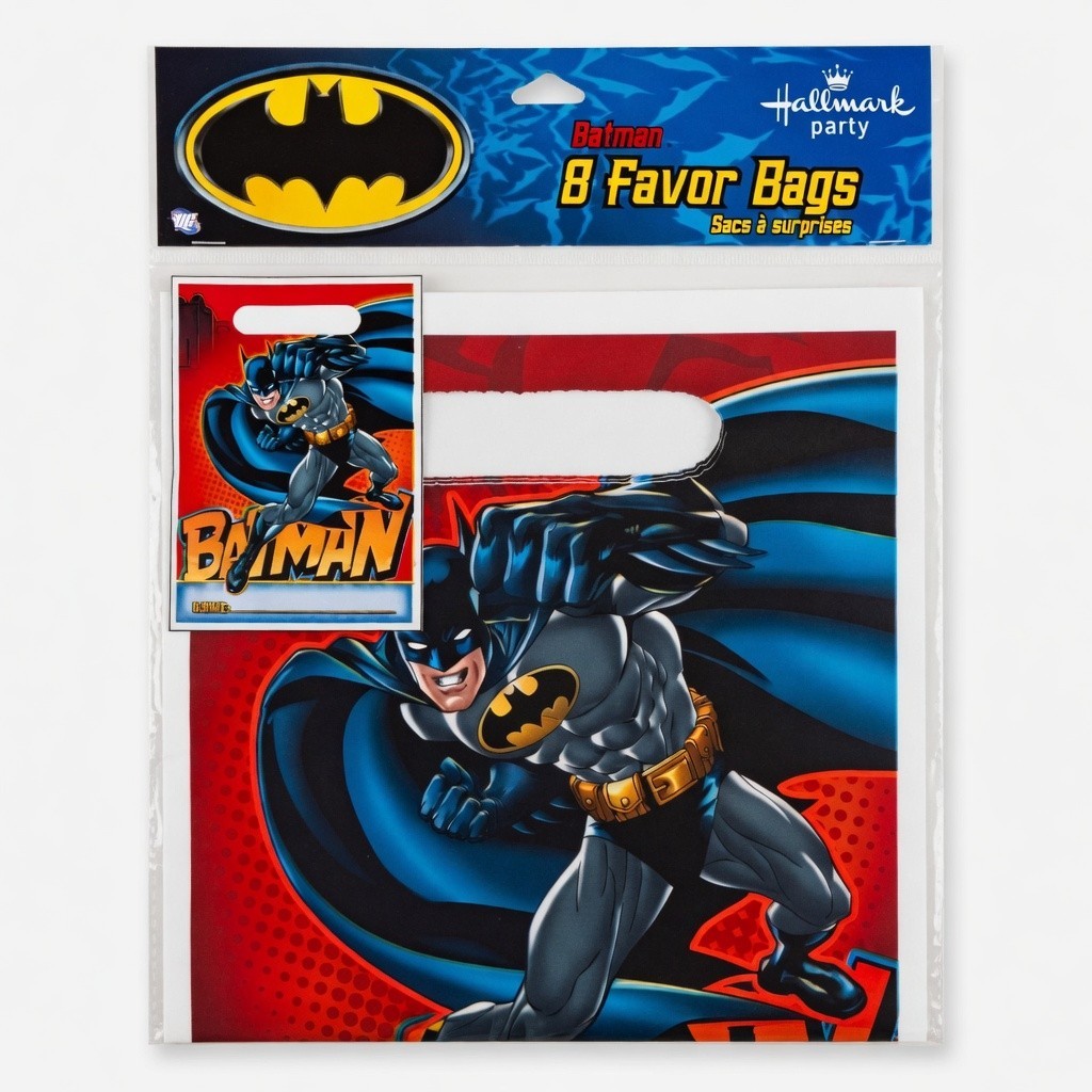 Hallmark Batman Favor Bags 8 Pack Goodie Loot Birthday Party Supplies