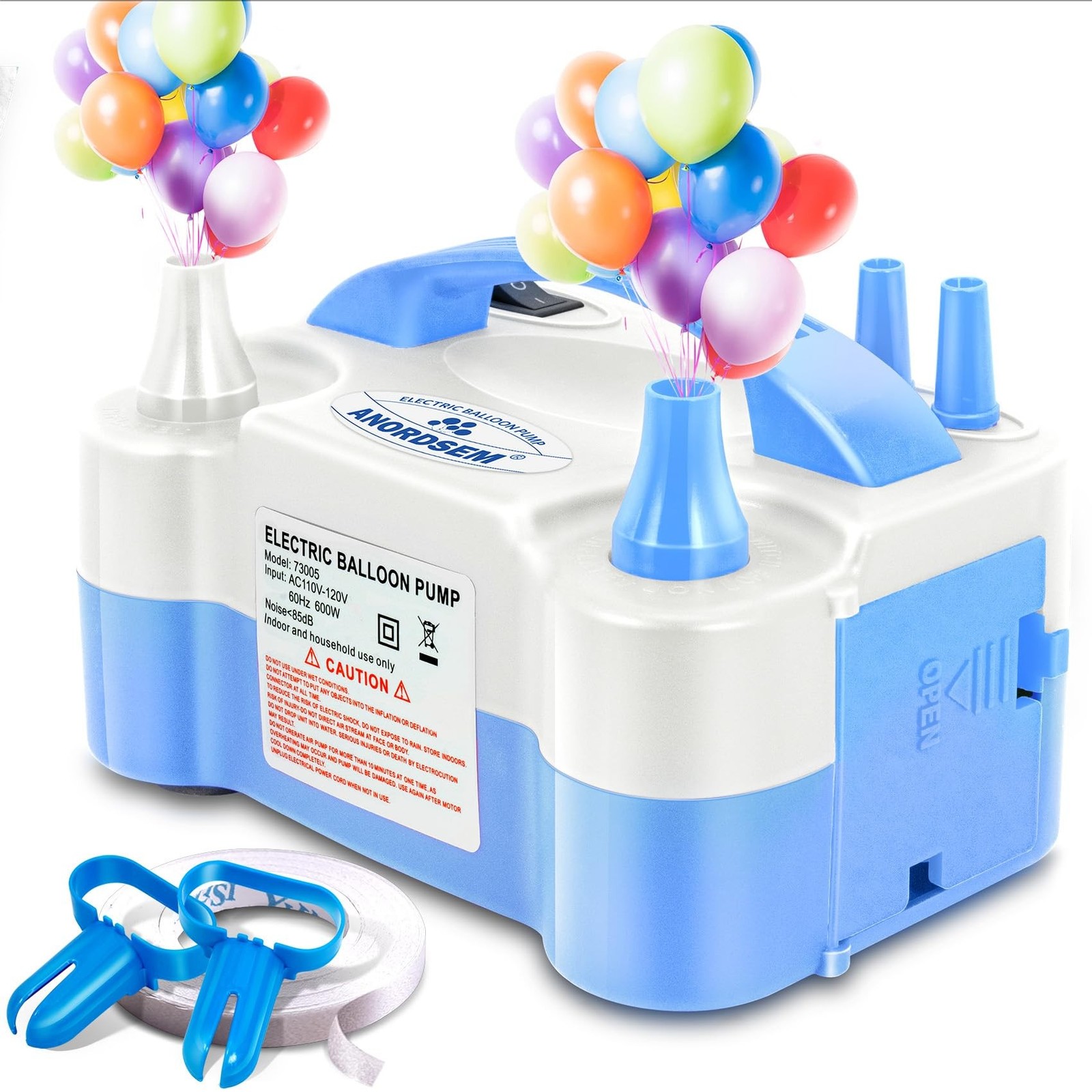 Anordsem Electric Balloon Air Pump: Polypropylene Plastic Case with Dual Nozz…