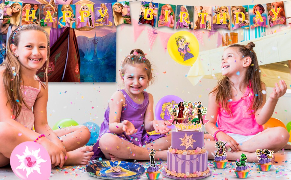 Rapunzel Princess Birthday Party Supplies,Princess Party Decorations & Tableware
