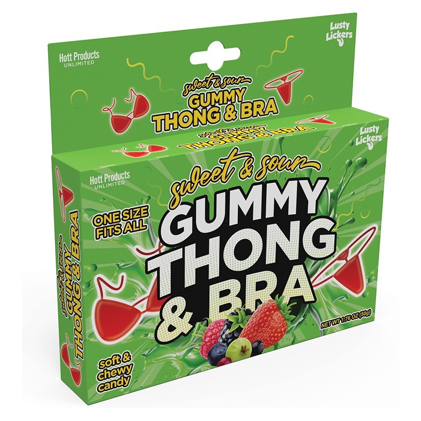 Sweet & Sour Edible Candy Gummy Thong & Bra – Adult Lingerie Party Fun