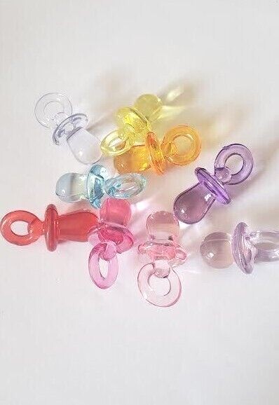 CraftbuddyUS 20pcs x (1.25 x0.5inch) MIXED Colors Acrylic plastic Pacifier Charm