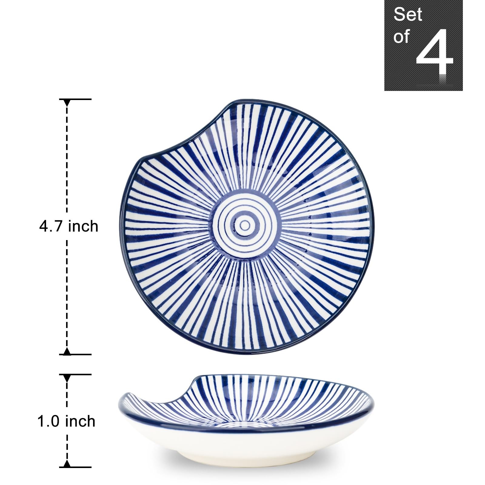 KitchenTour Ceramic Spoon Rest, 4.7 inch Coffee Spoon Holder for Kitchen Counter