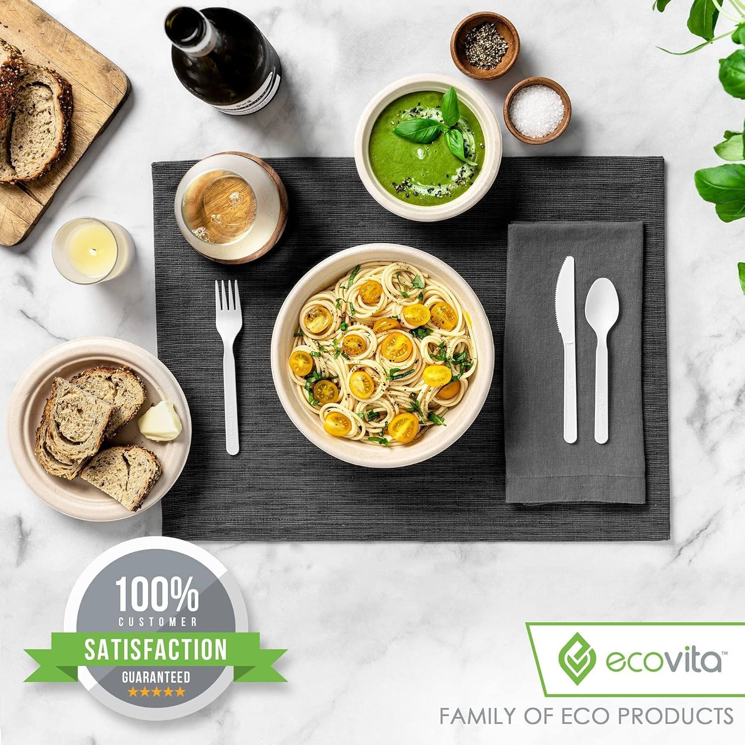100% Compostable Paper Bowls [12 oz.] – 150 Disposable Bowls Eco Friendly Stu…