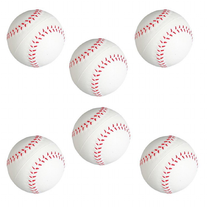 SET OF 6 MINI STRESS BALLS BASEBALLS PARTY FAVOR GOODY BAGS CARNIVAL TREAT BALL