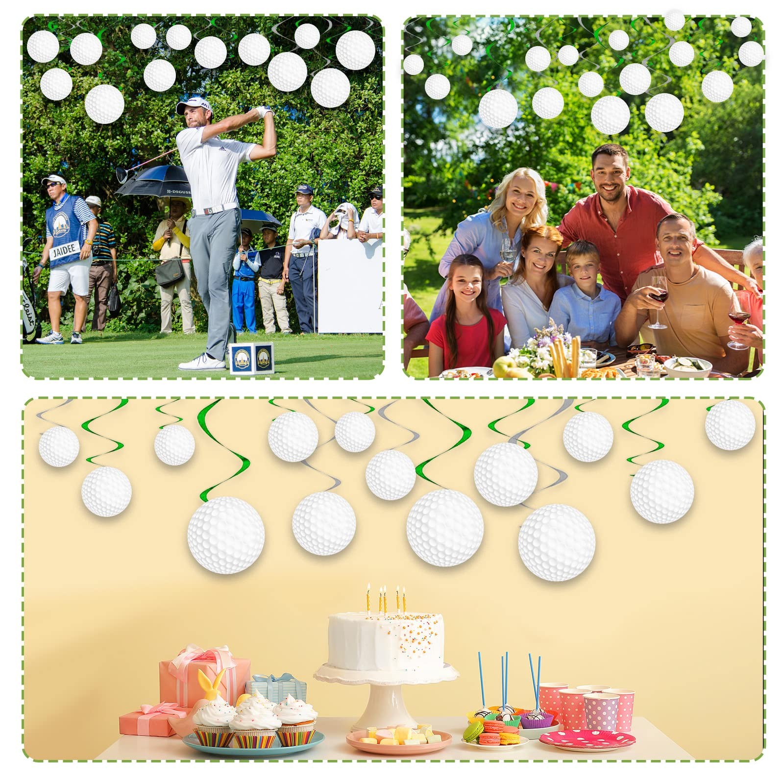 48Pcs Golf Party Decorations Hanging Swirls Golf Theme Party Supplies Birthda…