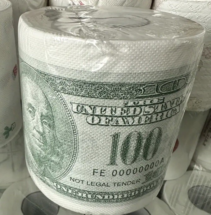 Funny Money Paper Roll $100 Bill Toilet Paper Funny Gag Joke Fast Shipping 2PC