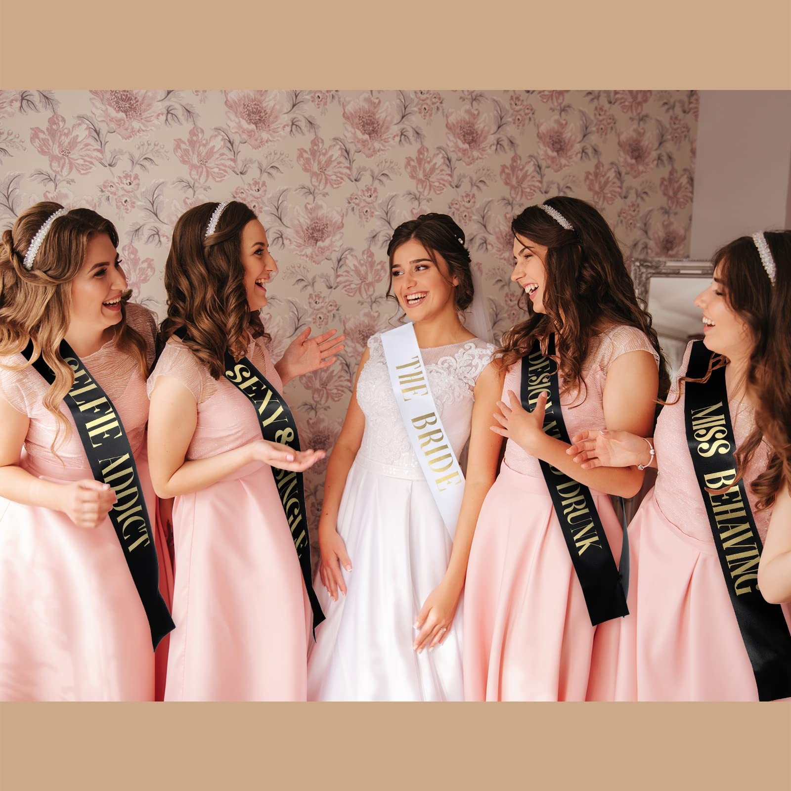 10 Pack Bride and Bridesmaid Sash Set Wedding Bachelorette Funny Team Gifts S…