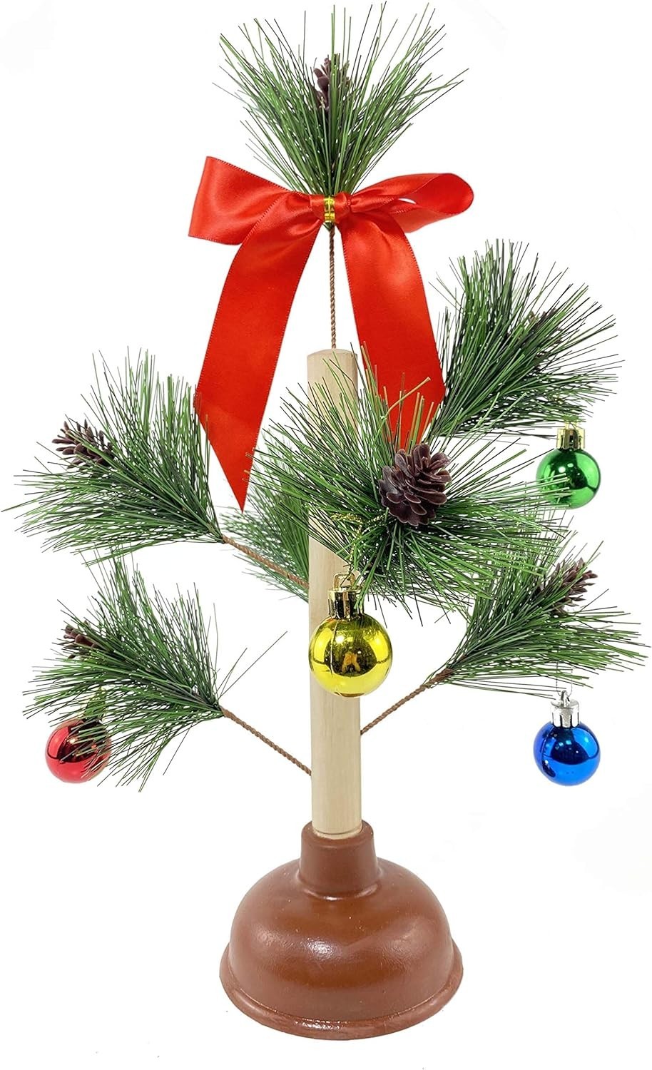 Christmas Tree Plunger Funny Gag Gift Hilarious Toilet Humor White Elephant Gift