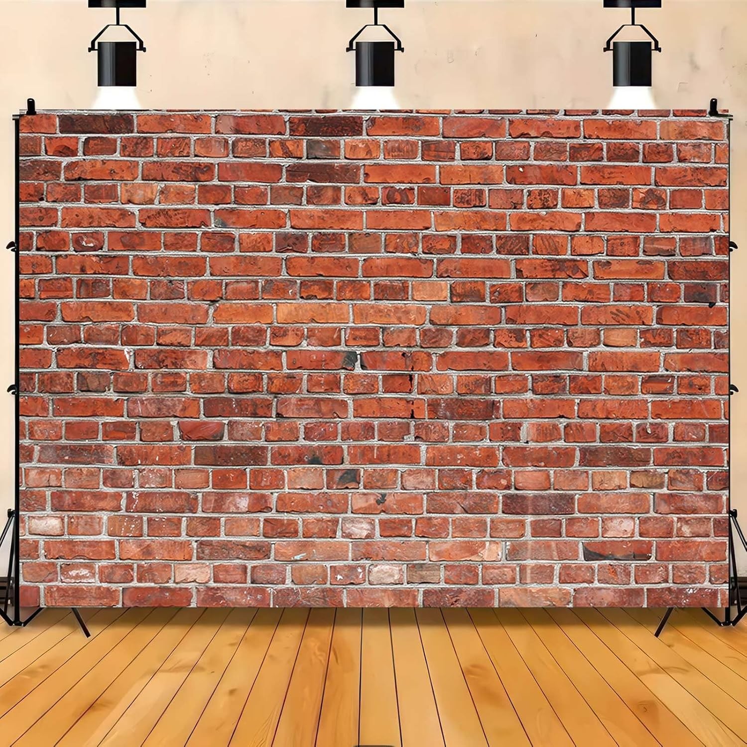 Red Retro Brick Wall Photo Backdrop Polyester Brick Photography Background