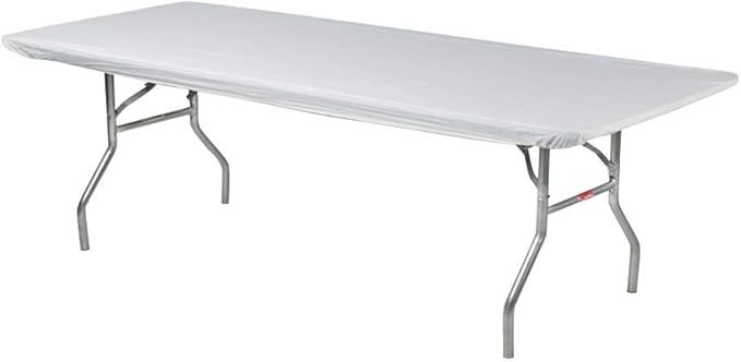 8′ x 30″ Kwik-Cover Rectangular Plastic Table Covers (5 count) – Elastic, Fitted