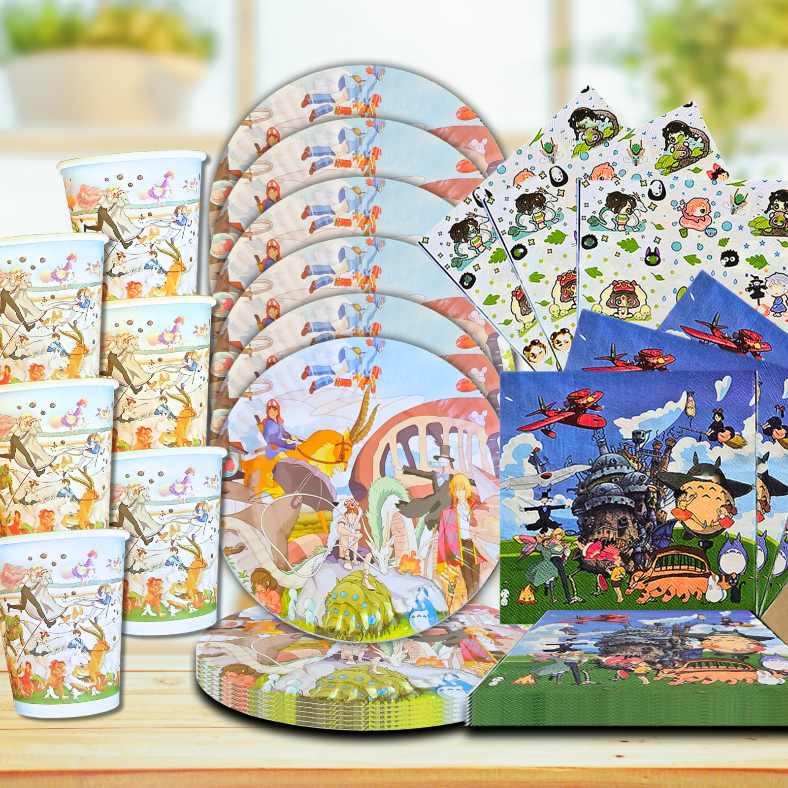 GHIBLI STUDIO Party Supplies happy birthday centerpiece decoration cup plate