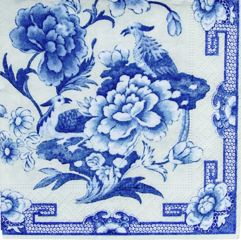 Caspari – Blue and White Paper Cocktail Napkins