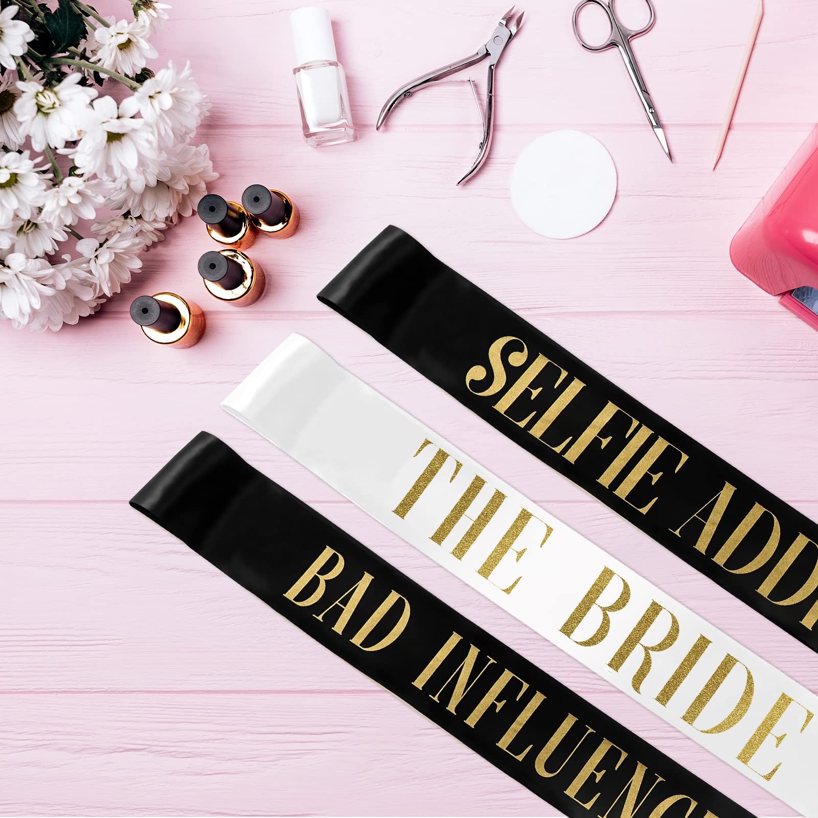 10 Pack Bride and Bridesmaid Sash Set Wedding Bachelorette Funny Team Gifts S…