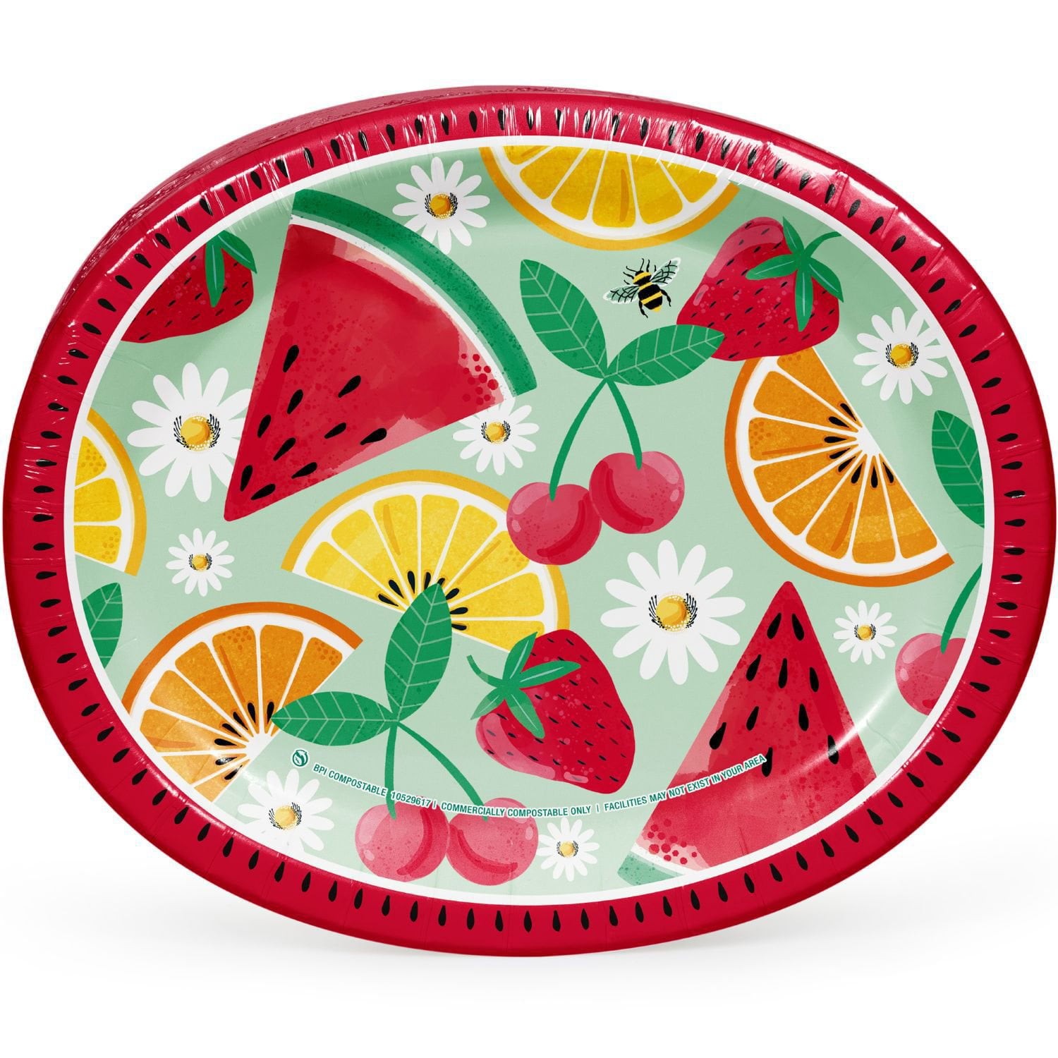 Member’s Mark Summer Oval Paper Plates 10×12″ Slice of Summer 50 ct 2 Pack