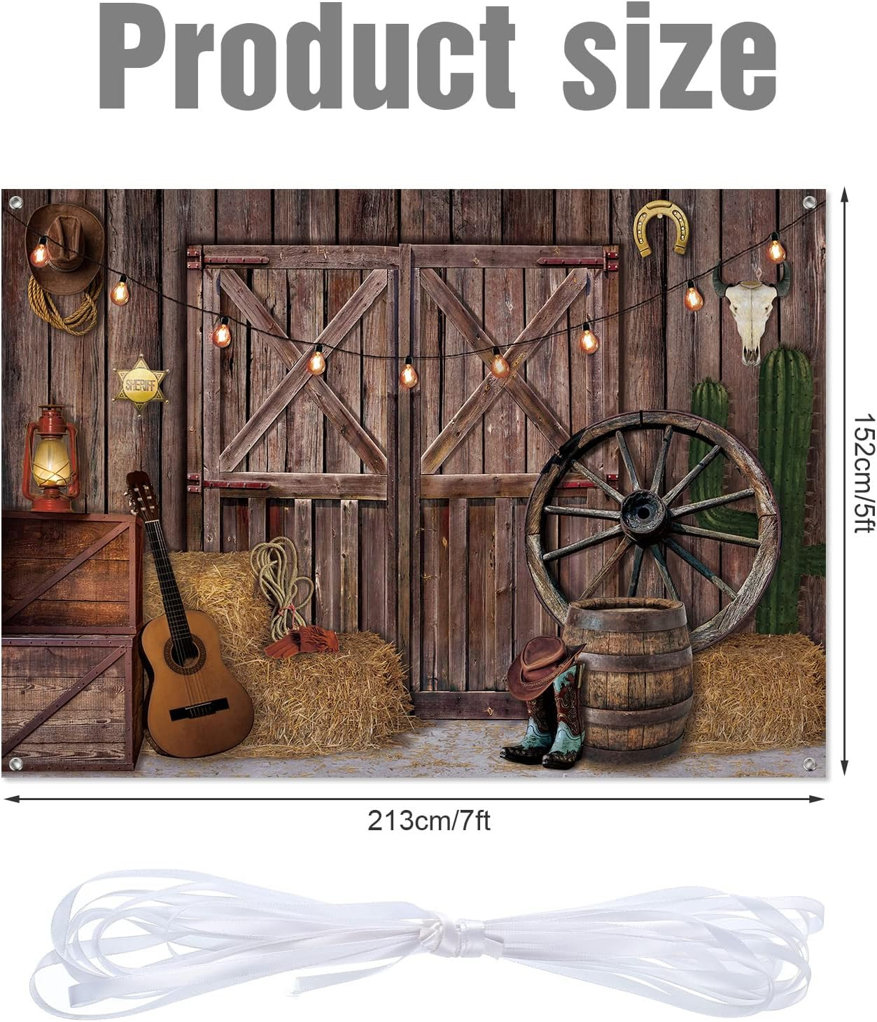 7 x 5 ft Western Party Backdrop Large Western Cowboy Decoration Wild West Photo