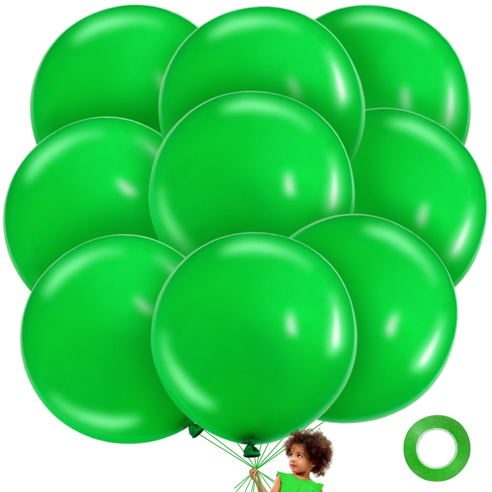 Giant Green Balloons 36 Inch Large Latex 9 Pcs Jumbo Balloons Bulk Party