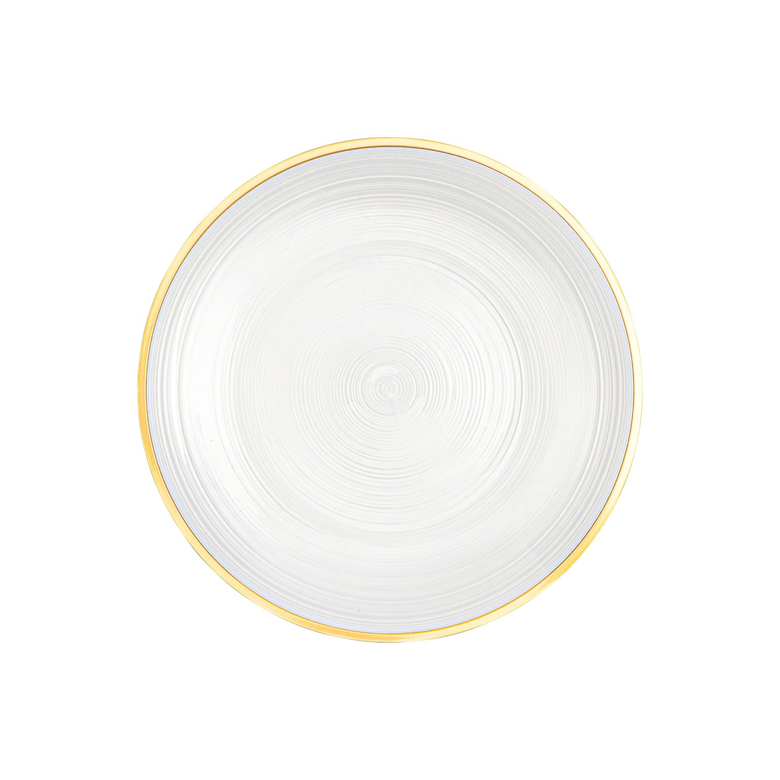 64 Pieces Crystal Design Plastic Plates Combo Pack 7 inch and 10 inch Gold Ri…