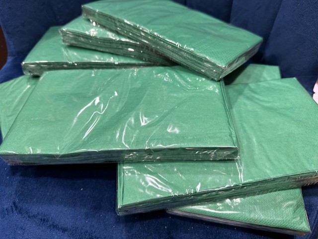 Solid Green Paper Party Napkins 2 PLY 18 Ct (7 Pks) 4×8 126 napkins Total