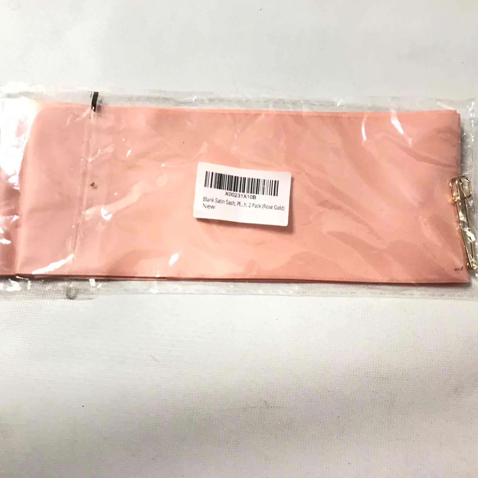 Blank Satin Sash Rose Gold Solid Pink 2 Pack New