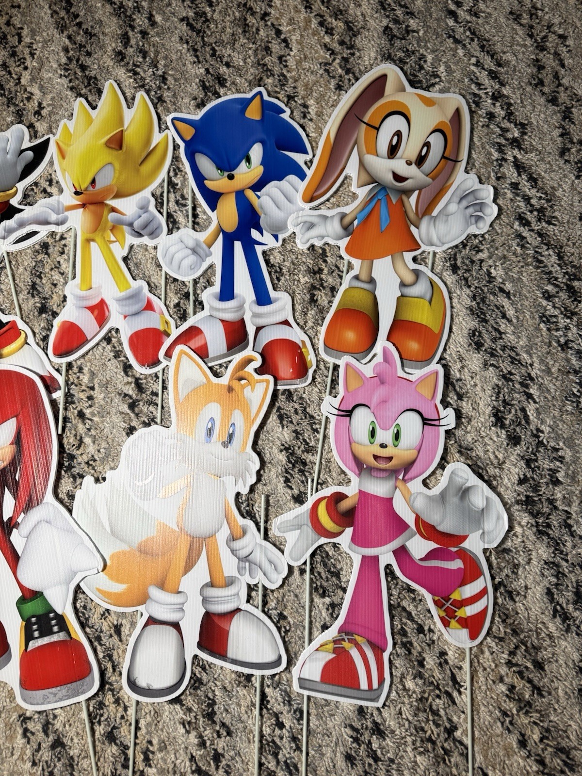 8pc Sonic The Hedgehog Friends Birthday Party Yard Decoration Cutouts Signs 15”