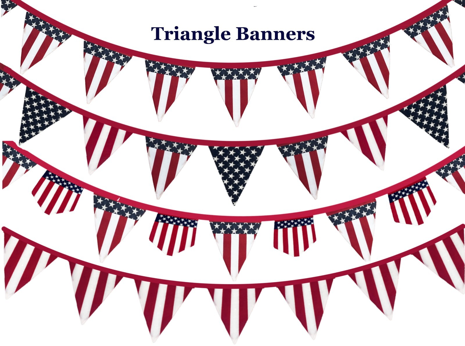 Carnival Circus Big Top Red & White Strip Pennant Flag Banner Bunting Kid Party