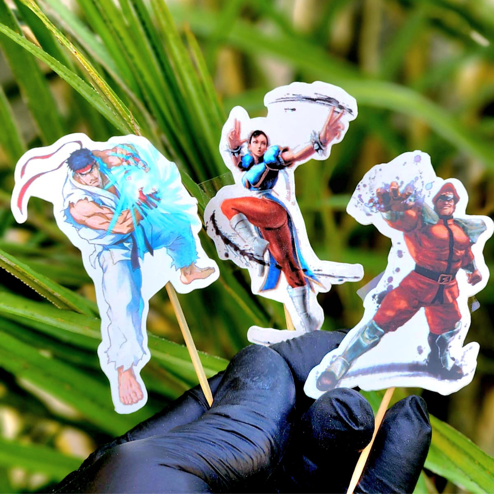 STREET FIGHTER balloon Cupcake Topper Party Decoration Supplies birthday banner