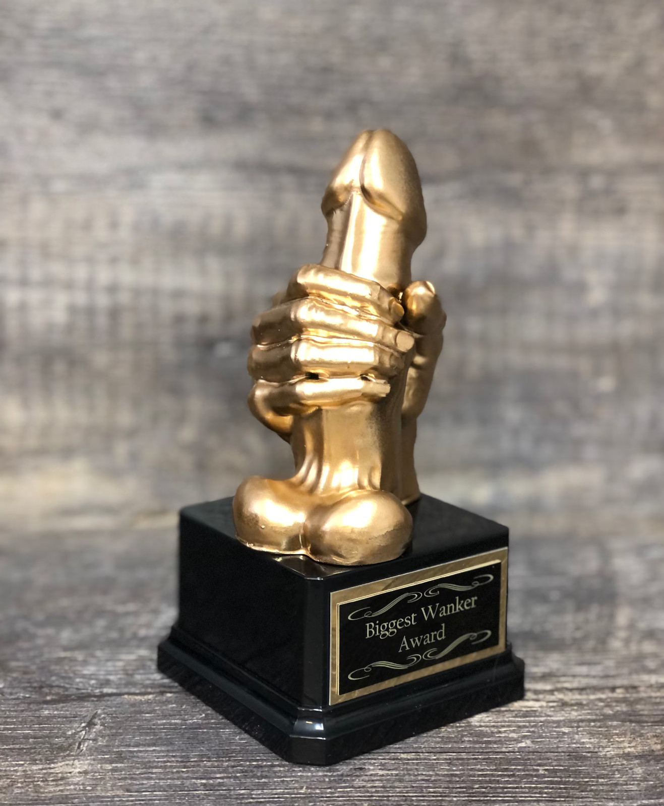 Inappropriate Penis Trophy WANKER Award Funny Loser Trophy Adult Humor Gag Gift