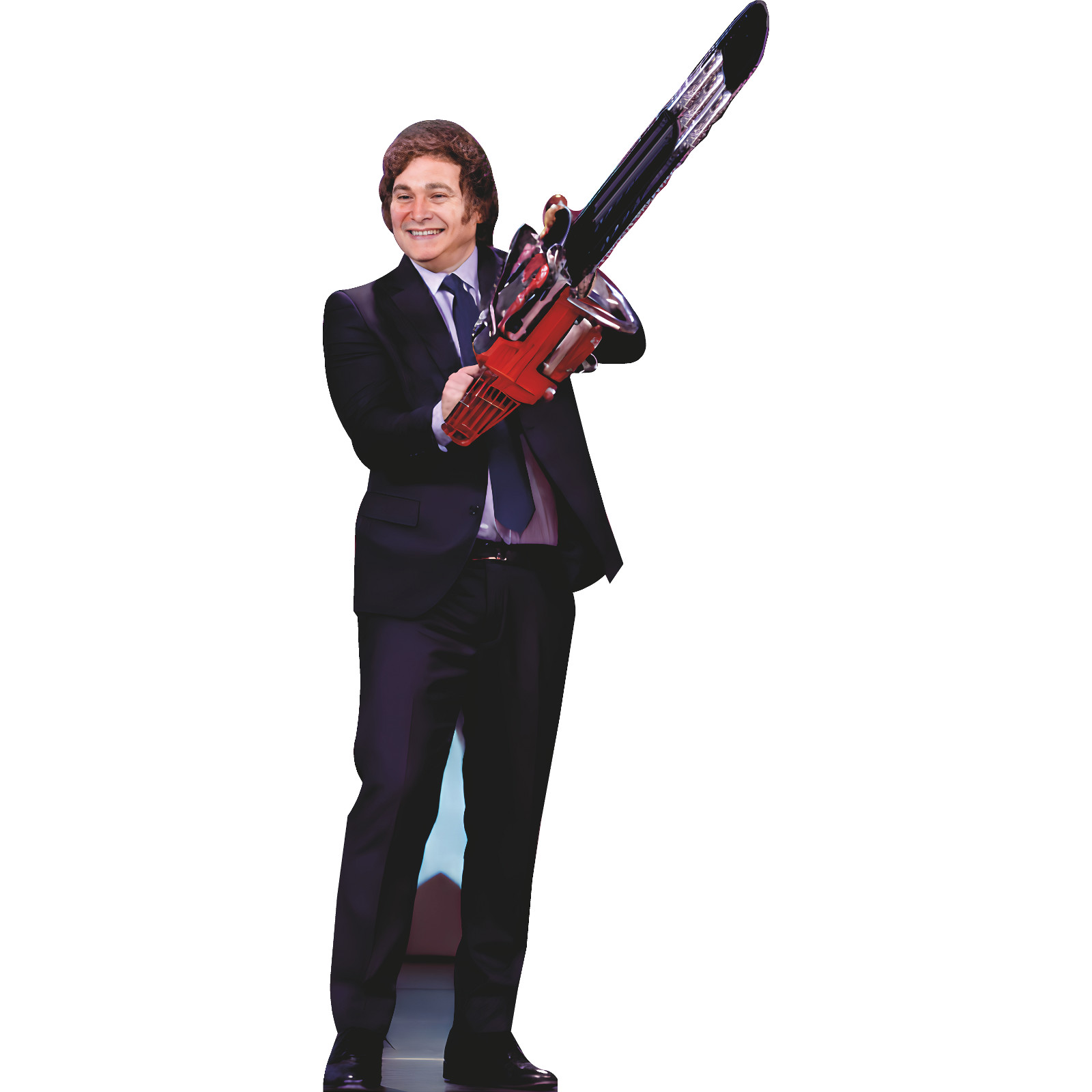 H38301 Javier Milei Chainsaw Argentina President Cardboard Cutout Standee Standu