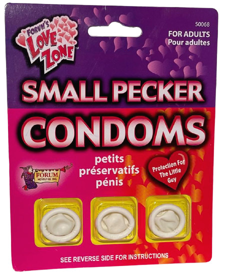 3 SMALL PECKER CONDOMS Tiny Latex Rubber Funny Adult Gag Gift Joke Prank Mini XS