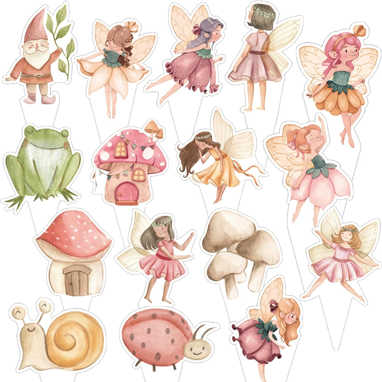 Fairy Cupcake Toppers for Birthday Party – Pack of 48, Double-Side, NO DIY, Fair