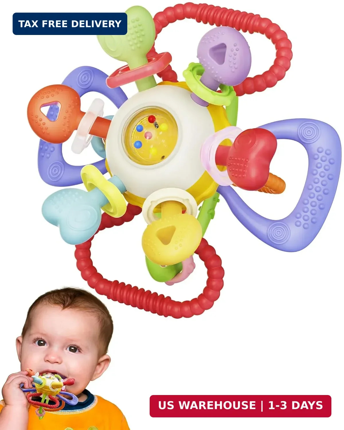 Baby Montessori Sensory Teething Toy – Safe, Multi-Functional BPA-Free Silicone
